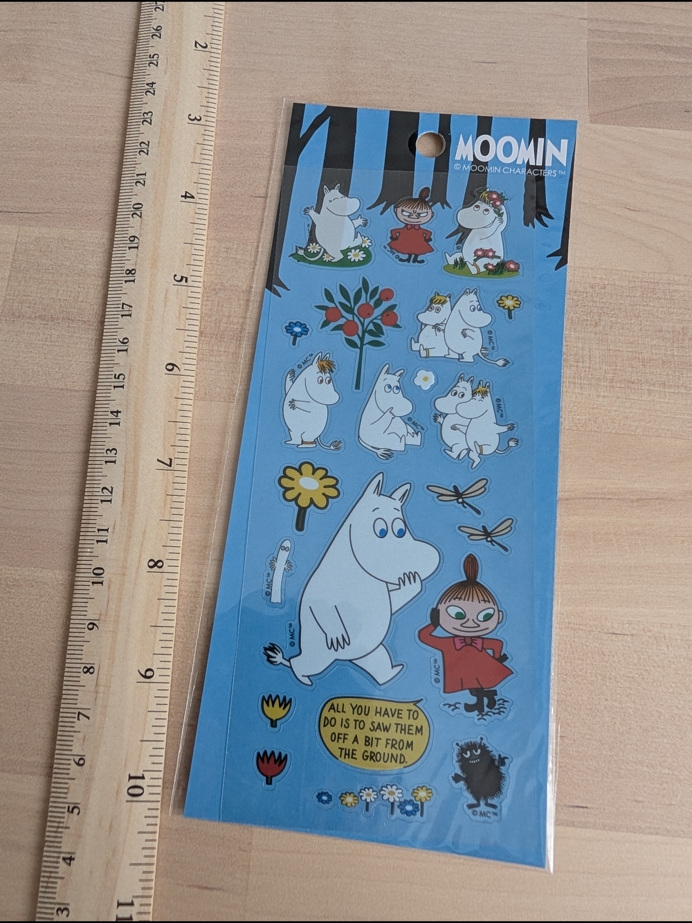 Moomin Character Sticker Sheet - Blue Background